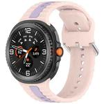 For Samsung Galaxy Watch 8 40mm / 44mm Vertical Two Color Silicone Watch Band(Pink Purple)