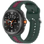 For Samsung Galaxy Watch 8 40mm / 44mm Vertical Two Color Silicone Watch Band(Dark Green Wine Red)