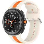 For Samsung Galaxy Watch 8 40mm / 44mm Vertical Two Color Silicone Watch Band(Starlight Orange)