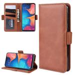 Wallet Stand Leather Cell Phone Case for Galaxy A20E，with Wallet & Holder & Card Slots(Brown)