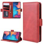 Wallet Stand Leather Cell Phone Case for Galaxy A20E，with Wallet & Holder & Card Slots(Red)
