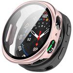 For Samsung Galaxy Watch 8 44mm Tempered Film Integrated PC Watch Case(Frosted Pink)