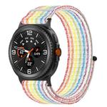 For Samsung Galaxy Watch 8 40 / 44mm Nylon Hook and Loop Fastener Watch Band(Rainbow)