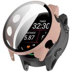 For Garmin Forerunner 570 42mm Tempered Film Integrated PC Watch Case(Pink)