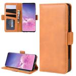 Wallet Stand Leather Cell Phone Case for Galaxy S10，with Wallet & Holder & Card Slots(Yellow)