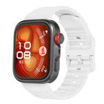 For Huawei Watch Fit 4 Pro / Fit 4 / Fit 3 Wave Texture Solid Color Silicone Watch Band(White)