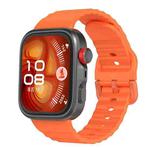 For Huawei Watch Fit 4 Pro / Fit 4 / Fit 3 Wave Texture Solid Color Silicone Watch Band(Orange)