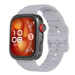 For Huawei Watch Fit 4 Pro / Fit 4 / Fit 3 Wave Texture Solid Color Silicone Watch Band(Light Gray)