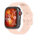 For Huawei Watch Fit 4 Pro / Fit 4 / Fit 3 Wave Texture Solid Color Silicone Watch Band(Pink)