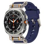For Samsung Galaxy Watch Ultra 47mm Metal Watch Connector Silicone Watch Band(Titanium Blue)