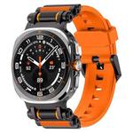 For Samsung Galaxy Watch Ultra 47mm Metal Watch Connector Silicone Watch Band(Black Orange)