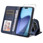 For iPhone 17 Air ENKAY Card Wallet Calf Texture Leather Phone Case with Thickened Glue No White Edge Film(Blue)