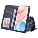 For Honor 400 Pro Global ENKAY Card Wallet Calf Texture Leather Phone Case with Full Glue Coverage Soft Hydrogel Film(Blue)