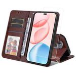 For Honor 400 Pro Global ENKAY Card Wallet Calf Texture Leather Phone Case with Full Glue Coverage Soft Hydrogel Film(Brown)