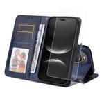For Huawei nova 14 Ultra ENKAY Card Wallet Calf Texture Leather Phone Case with Full Glue Coverage Soft Hydrogel Film(Blue)