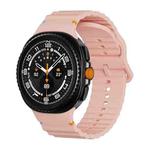 For Samsung Galaxy Watch 8 40mm / 44mm Wavy Grain Stitched Color Buckle Silicone Watch Band(Pink)