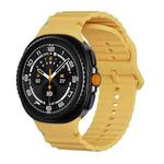 For Samsung Galaxy Watch 8 40mm / 44mm Wavy Grain Stitched Color Buckle Silicone Watch Band(Yellow)