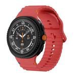 For Samsung Galaxy Watch 8 40mm / 44mm Wavy Grain Stitched Color Buckle Silicone Watch Band(Red)