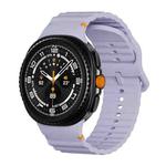 For Samsung Galaxy Watch 8 40mm / 44mm Wavy Grain Stitched Color Buckle Silicone Watch Band(Purple)