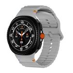 For Samsung Galaxy Watch 8 40mm / 44mm Wavy Grain Stitched Color Buckle Silicone Watch Band(Gray)