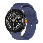 For Samsung Galaxy Watch 8 40mm / 44mm Wavy Grain Stitched Color Buckle Silicone Watch Band(Midnight Blue)