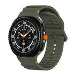 For Samsung Galaxy Watch 8 40mm / 44mm Wavy Grain Stitched Color Buckle Silicone Watch Band(Army Green)