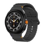 For Samsung Galaxy Watch 8 40mm / 44mm Wavy Grain Stitched Color Buckle Silicone Watch Band(Black)
