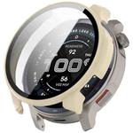 For Amazfit Balance 2 Tempered Film Integrated PC Watch Protective Case(Ivory White)