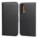 Leather Horizontal Flip Holster for Huawei Honor 20 Pro with Magnetic Clasp and Bracket and Card Slot and Wallet(Black)