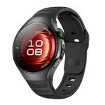 For Huawei Watch 5 46mm Dot Texture Reverse Buckle Silicone Watch Band(Black)