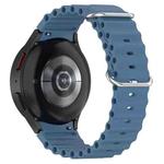 For Samsung Galaxy Watch 7 40 / 44mm Marine Silver Buckle Silicone Watch Band(Blue)