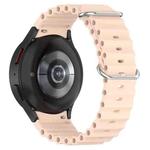 For Samsung Galaxy Watch 7 40 / 44mm Marine Silver Buckle Silicone Watch Band(Light Pink)