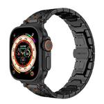 For Apple Watch 46mm / 49mm / 45mm / 44mm Octagonal Stainless Steel  Watch(Black)