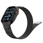 For Apple Watch 46mm / 49mm / 45mm / 44mm Milanese Steel Magnetic Watch Band(Black)
