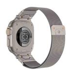 For Apple Watch 46mm / 49mm / 45mm / 44mm Milanese Steel Magnetic Watch Band(Titanium)