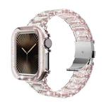 For Apple Watch Series 10 46mm Chameleon PC Case Epoxy Resin Watch Band(Color Changing Pink)