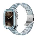 For Apple Watch 44mm / 45mm Chameleon PC Case Epoxy Resin Watch Band(Color Changing Blue)