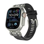 For Apple Watch 46mm / 49mm / 45mm / 44mm H016 Functional Series Twill Texture TPU Watch Band(Titanium Black)