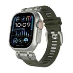 For Apple Watch 46mm / 49mm / 45mm / 44mm H016 Functional Series Twill Texture TPU Watch Band(Titanium Green)