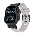 For Apple Watch 46mm / 49mm / 45mm / 44mm H016 Functional Series Twill Texture TPU Watch Band(Black Starlight)