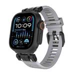 For Apple Watch 46mm / 49mm / 45mm / 44mm H016 Functional Series Twill Texture TPU Watch Band(Black Gray)