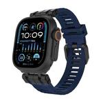 For Apple Watch 46mm / 49mm / 45mm / 44mm H016 Functional Series Twill Texture TPU Watch Band(Black Blue)