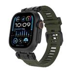 For Apple Watch 46mm / 49mm / 45mm / 44mm H016 Functional Series Twill Texture TPU Watch Band(Black Green)