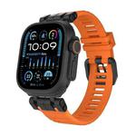 For Apple Watch 46mm / 49mm / 45mm / 44mm H016 Functional Series Twill Texture TPU Watch Band(Black Orange)