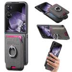 For Xiaomi Mix Flip Twill Fabric Card Bag Ring Magnetic Back Phone Case(Gray)