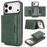 For iPhone 17 Pro Max Kalebol Strong Magnetic MagSafe Tri-Fold Wallet Leather Phone Case(Green)