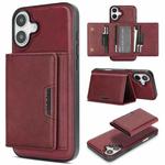 For iPhone 17 Kalebol Strong Magnetic MagSafe Tri-Fold Wallet Leather Phone Case(Red)