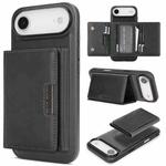 For iPhone 17 Air Kalebol Strong Magnetic MagSafe Tri-Fold Wallet Leather Phone Case(Black)