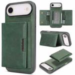 For iPhone 17 Air Kalebol Strong Magnetic MagSafe Tri-Fold Wallet Leather Phone Case(Green)