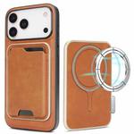 For iPhone 17 Pro Max Kalebol Slim MagSafe Ring Magnetic Card Bag Leather Phone Case(Brown)